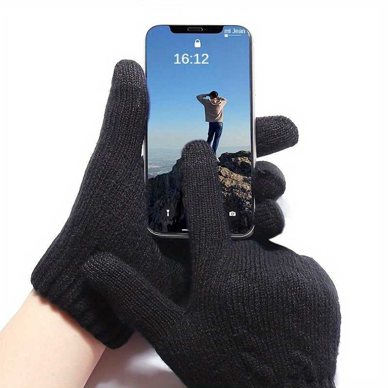 Extra Thick Winter Gloves Touchscreen Double Layered Warmth