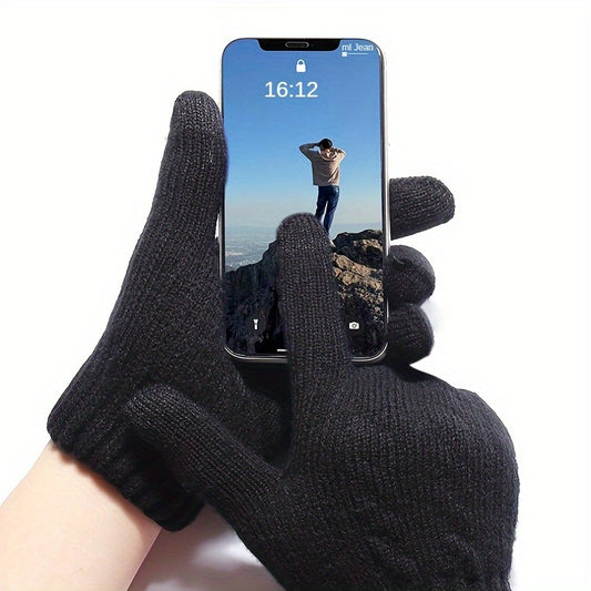 Extra Thick Winter Gloves Touchscreen Double Layered Warmth