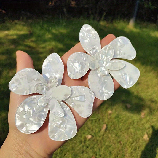 Exaggerated Flower Dangle Earrings Resin Jewelry Female Gift
