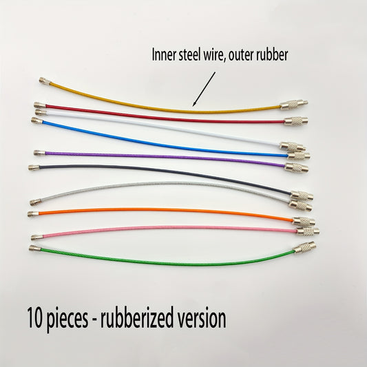 Colorful Stainless Steel Wire Keychains - Set of 23 for Outdoor Camping Travel