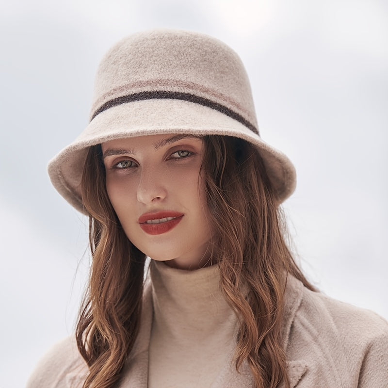 Woolen Round Top Bucket Hat for Her