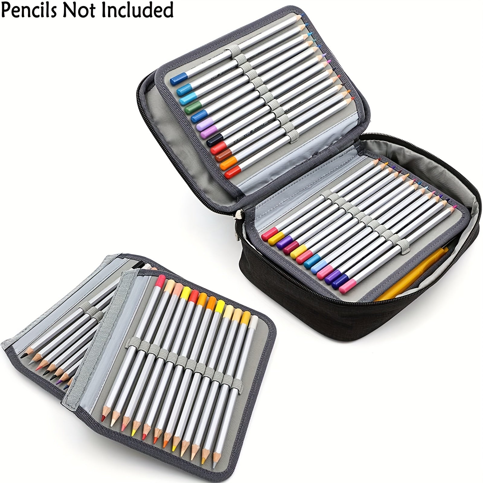 High Capacity Zipper Pencil Case 72 Slots Portable Pencil Bags