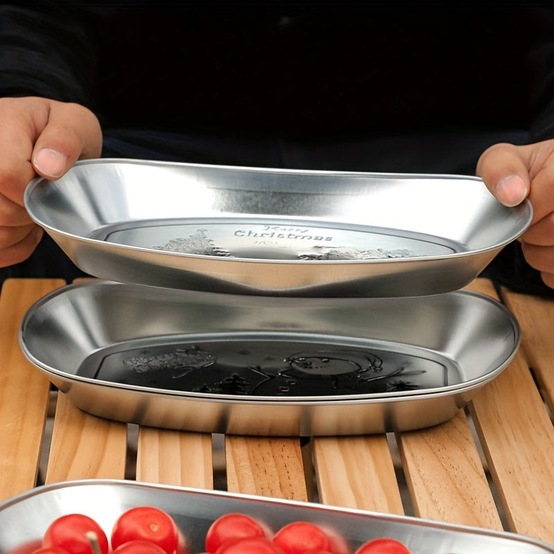 1pc Retro Style Plate Durable Portable Tableware Outdoor Camping