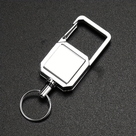 Steel Wire Rope Retractable Key Chain Carabiner Anti Lost Keyring