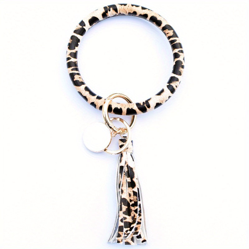 Leather Tassel Keychain for Women & Girls - Car Accessory Key Ring