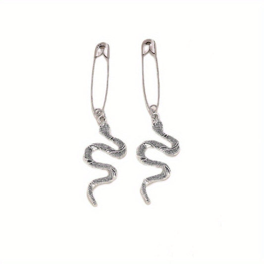 Gothic Style Hair Pin Snake Skull Shape Silvery Pin Halloween Hair Accessories