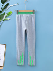 Girls' Solid Letter Print Leggings