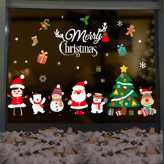 Christmas Window Clings Santa Snowman Deer Snowflakes Stickers