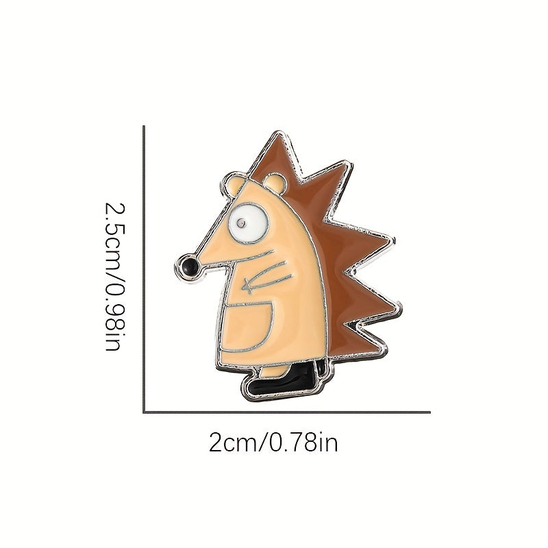 Brown Hedgehog Modeling Personalized Brooch Clothing Pin