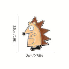 Brown Hedgehog Modeling Personalized Brooch Clothing Pin