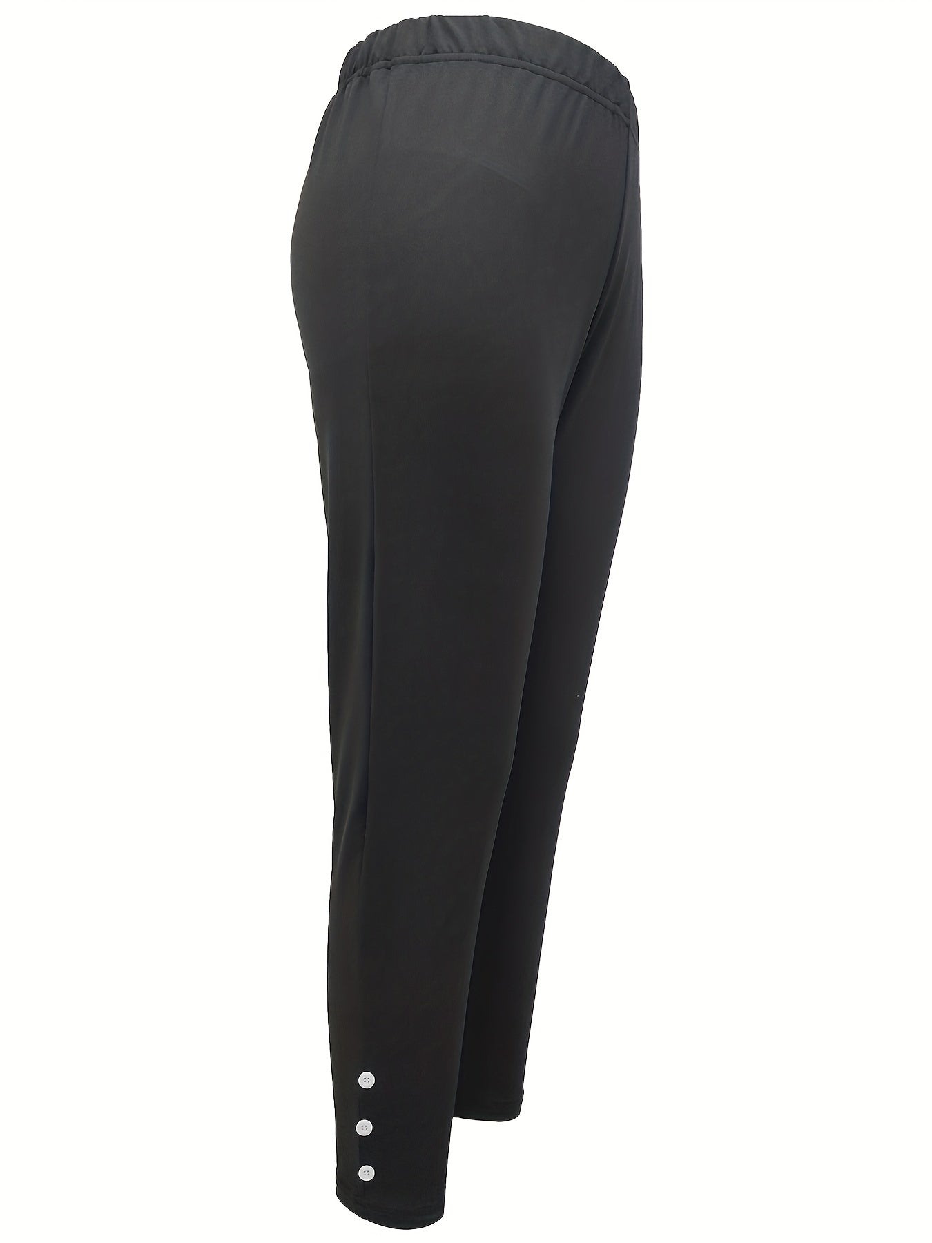  Solid Faux Pearl High Rise Fitness Leggings