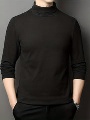 COODRONY Solid Knitted Sweater Men's Warm Turtleneck Pullover For Fall Winter