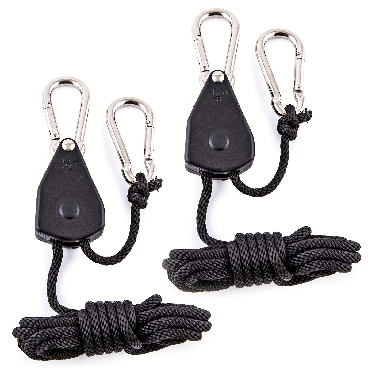2pcs Tent Elastic Rope with Adjustable Pulley for Lifting and Tightening