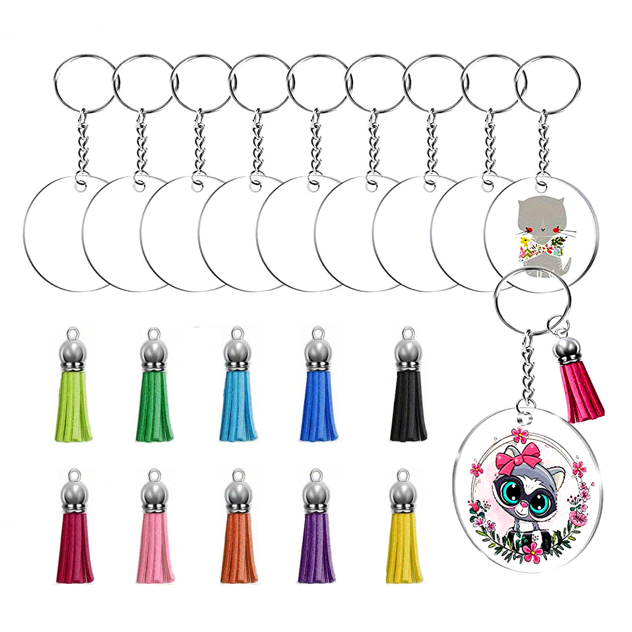 Acrylic Keychain Blanks Making Kit 1200pcs Clear Keychains For Vinyl Kit
