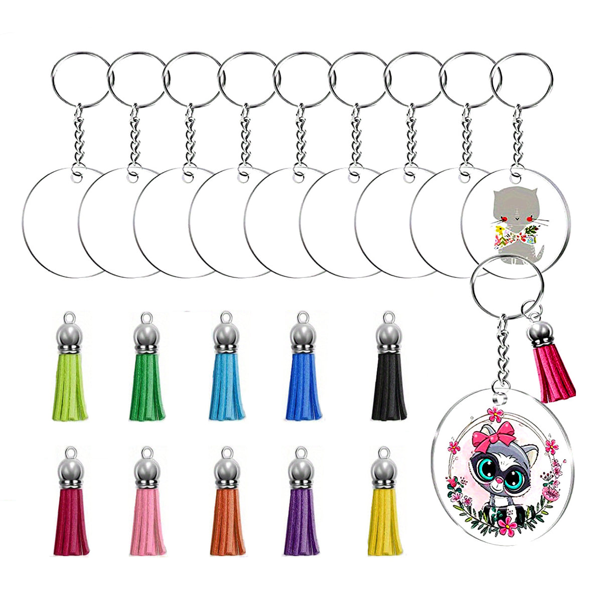 Acrylic Keychain Blanks Making Kit 1200pcs Clear Keychains For Vinyl Kit