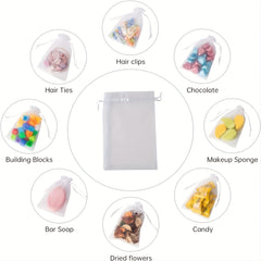 10pcs Organza Bags 4x6 Inches Clear Drawstring Gift Bags