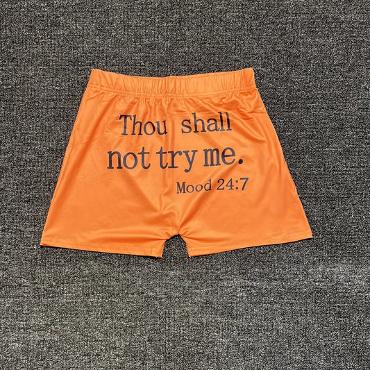Letter Print Skinny Shorts Yoga Casual Summer Shorts Women's Clothing