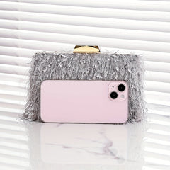 Glitter Tassel Chain Clutch Frame Purse Evening Bag