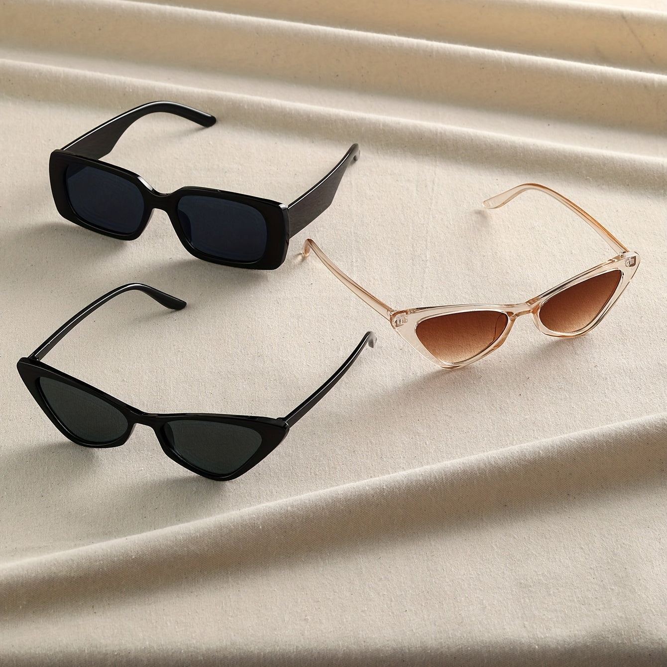 Y2K Cat Eye Square Sunglasses - Casual Anti Glare Glasses UV400