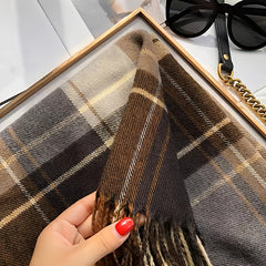 Warm Plaid Scarf Shawl for Women