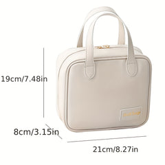 PU Travel Makeup Bag With Handle Small Cosmetic Bag Waterproof Organizer Case