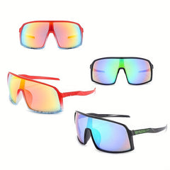 Men Colorful Large Frame Sports Glasses Windproof Outdoor Sunglasses
