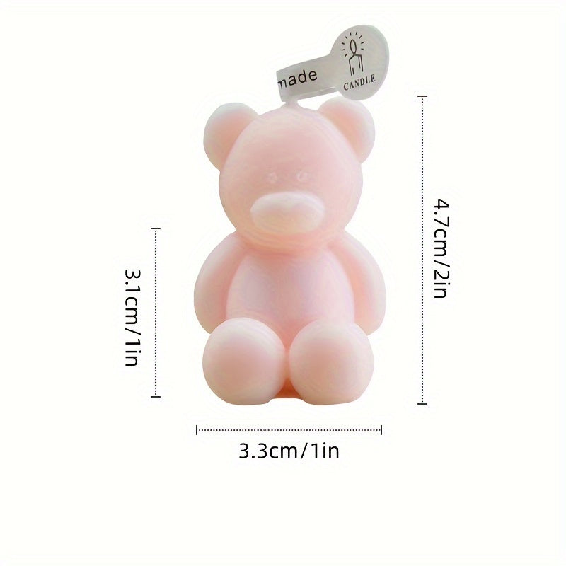 4pcs Bear Candles Flameless Mini Candle For Party Christmas Decoration
