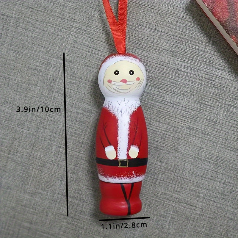 Funny Santa Pendant Christmas Ornaments Tree Decorations Wooden Standing Santa