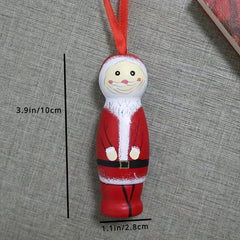 Funny Santa Pendant Christmas Ornaments Tree Decorations Wooden Standing Santa