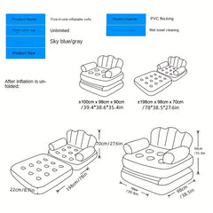 5-in-1 Inflatable Sofa Outdoor Adult Lazy Sofa & Bed