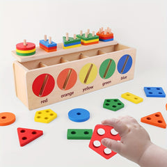Wooden Shape Sorting Matching Box 12-18 Months Early Learning Toy