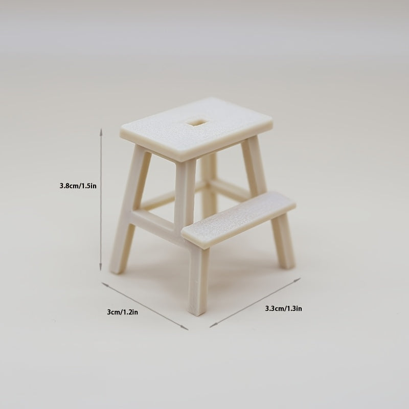 Dollhouse Mini Stool Storage Bench Faux Chair Model DIY Accessories