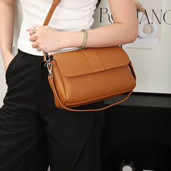 Vintage Leather Shoulder Bag with Adjustable Strap