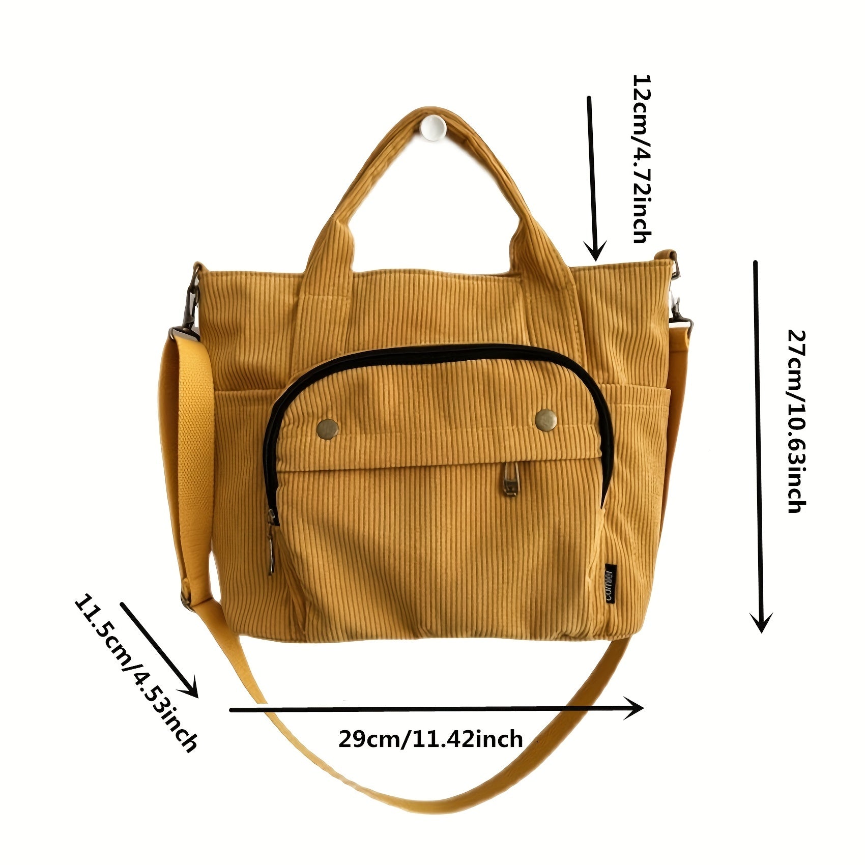 Corduroy Satchel Crossbody Bag Lightweight Durable Tote Bag