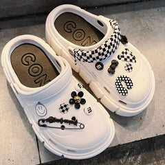 Plaid Shoe Charms for Clogs Garden Shoes DIY Accessories