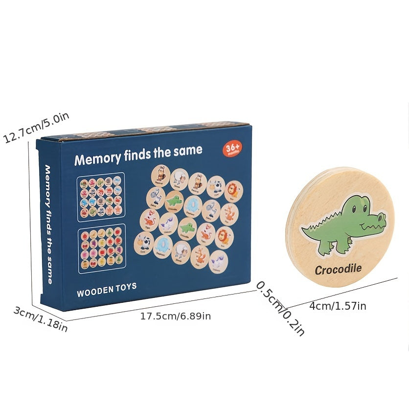 Animal Memory Chess Concentration Training Educational Wooden Toys