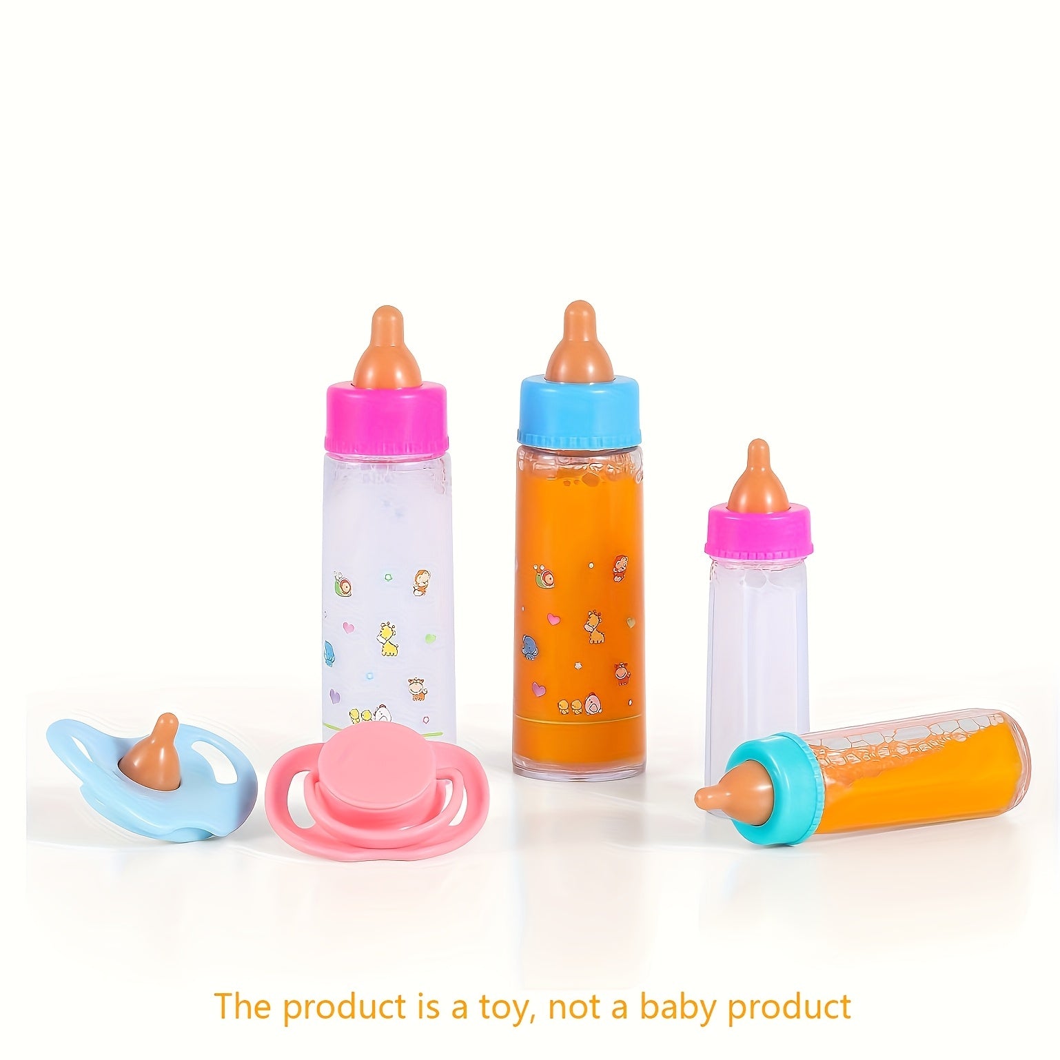 6pcs Playful Feeding Bottle Toys Magic Disappearing Nipples Colorful Pacifiers