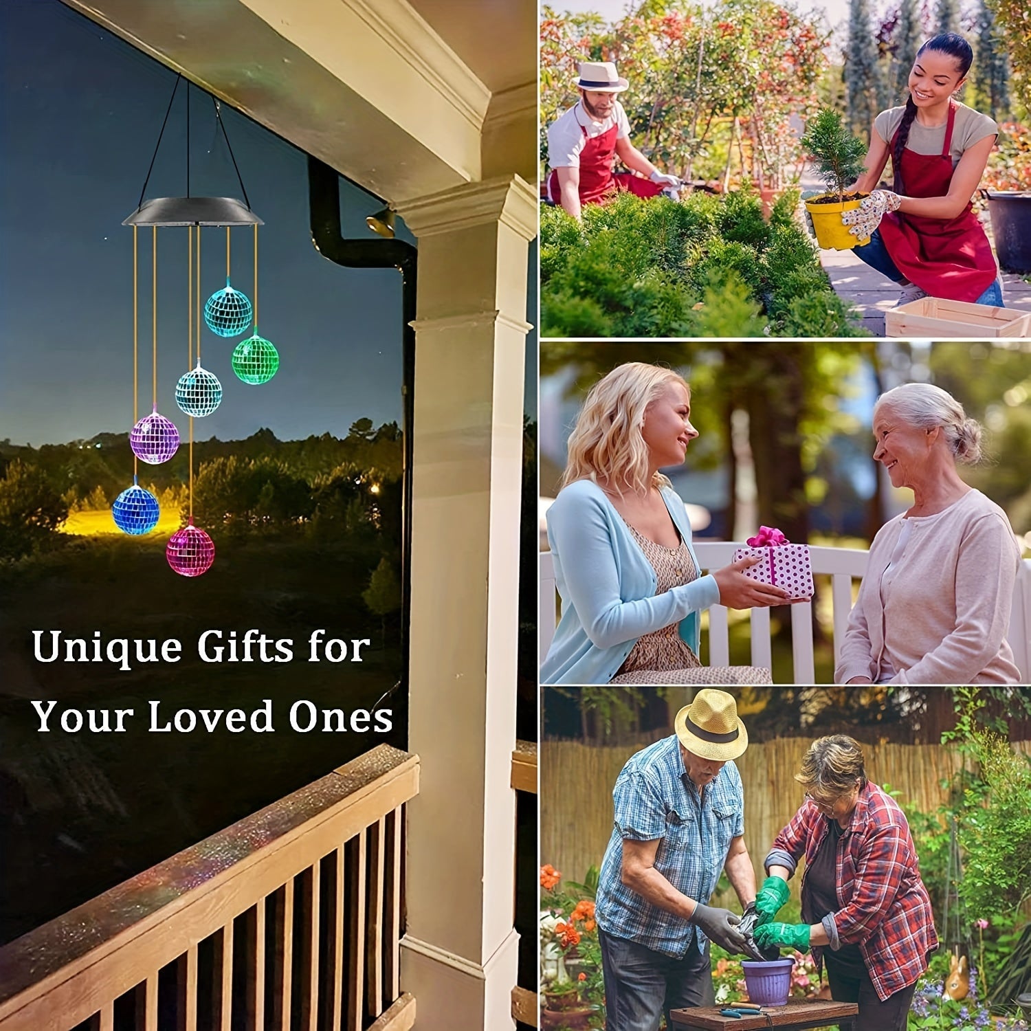 Solar Wind Chime: Porch Decor & Birthday Gift for Men, Women, Grandma