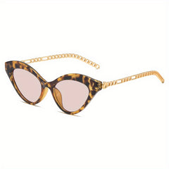 Cat Eye Sunglasses Metal Chain Charm Anti Glare UV400