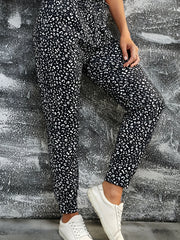  Dalmatian Print Elastic High Rise Jogger Trousers