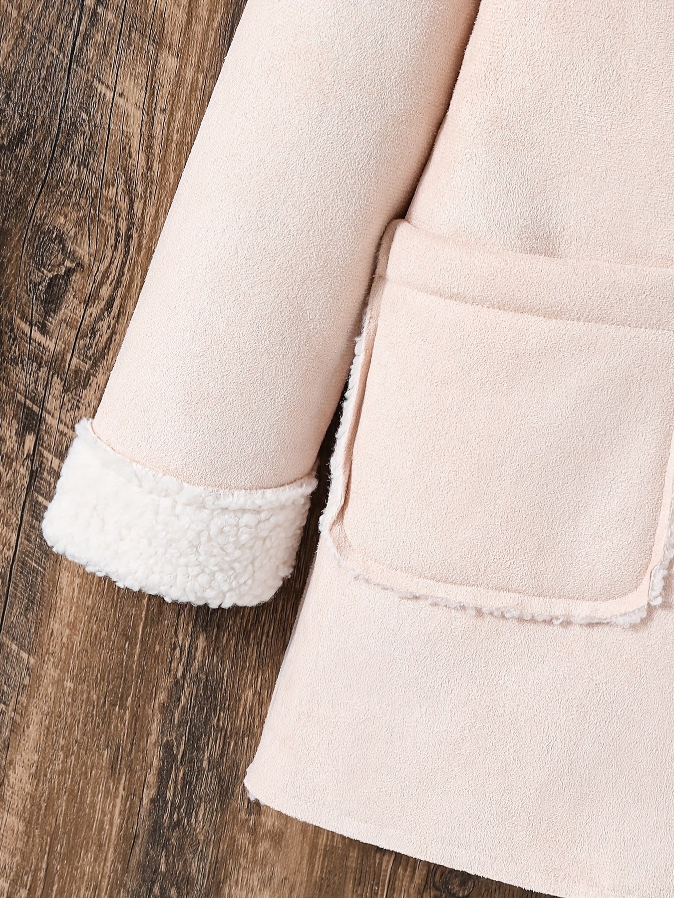 Girls' Winter Coat Fleece Warm Lapel Collar Overcoat