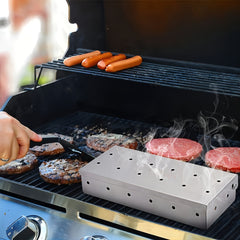 Stainless Steel BBQ Smoker Box For Grilling Outdoors