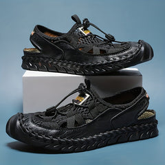 Men's Closed Toe Anti Collision Sandals Stitched Non Slip Beach Shoes