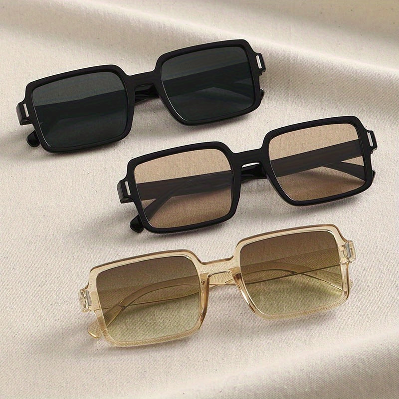 3 Pairs Square Sunglasses Unisex Anti Glare UV400 Shades for Driving