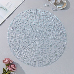 6pcs Hollow Bronzing Placemats Washable Anti-slip Table Mats
