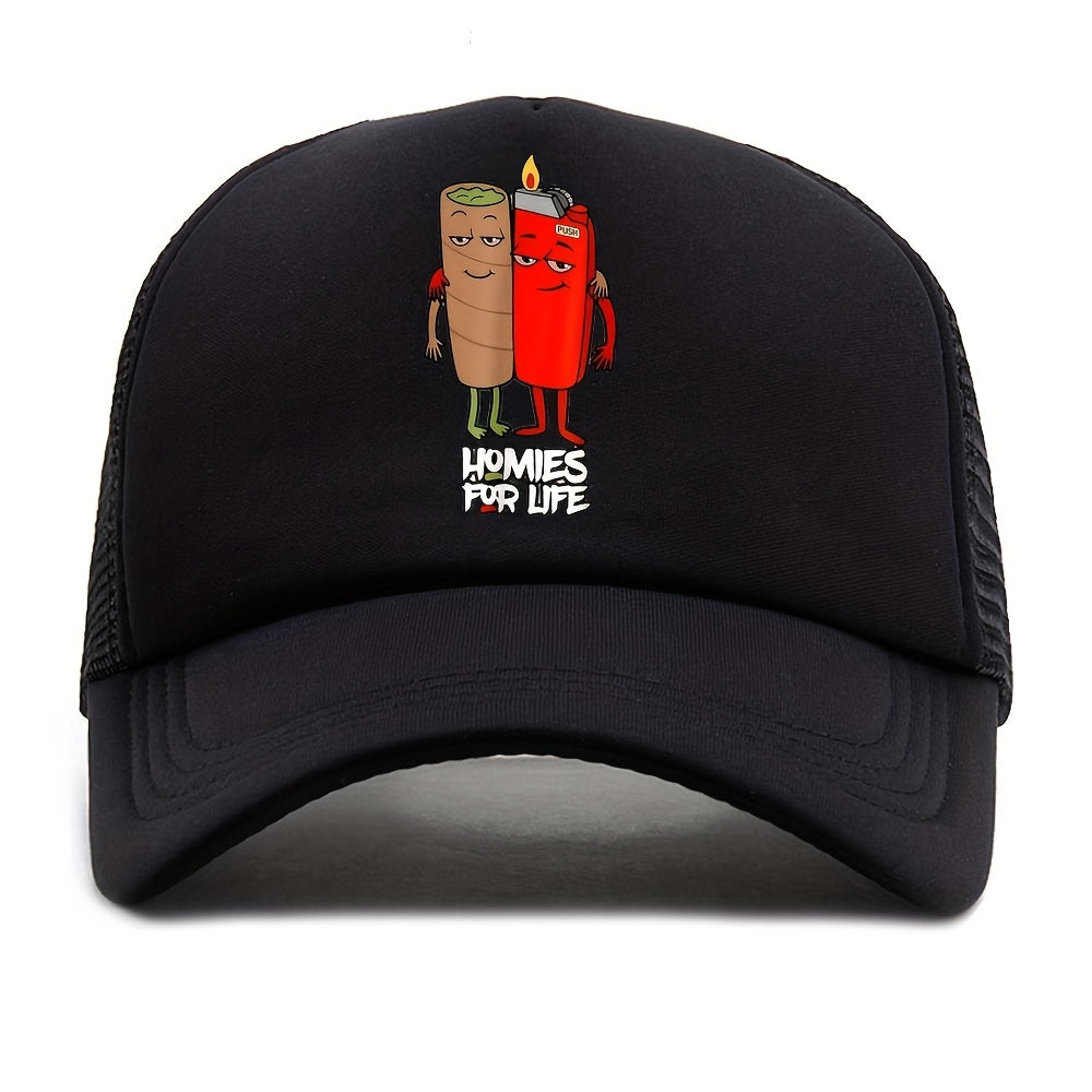Men's Cartoon Print Sunshade Sun Cap