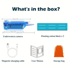 1080P Wi Fi Underwater Fishing Camera 64GB TF Card Rechargeable