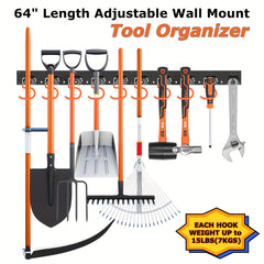 80pcs Garage Storage Organizer Set with Adjustable Wall Mounted Tool Rack