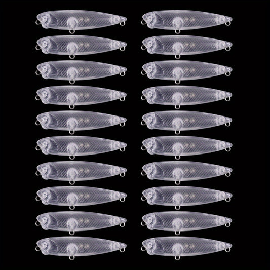 20pcs DIY Jerkbaits and Crankbaits Unpainted Fishing Lures for Customization