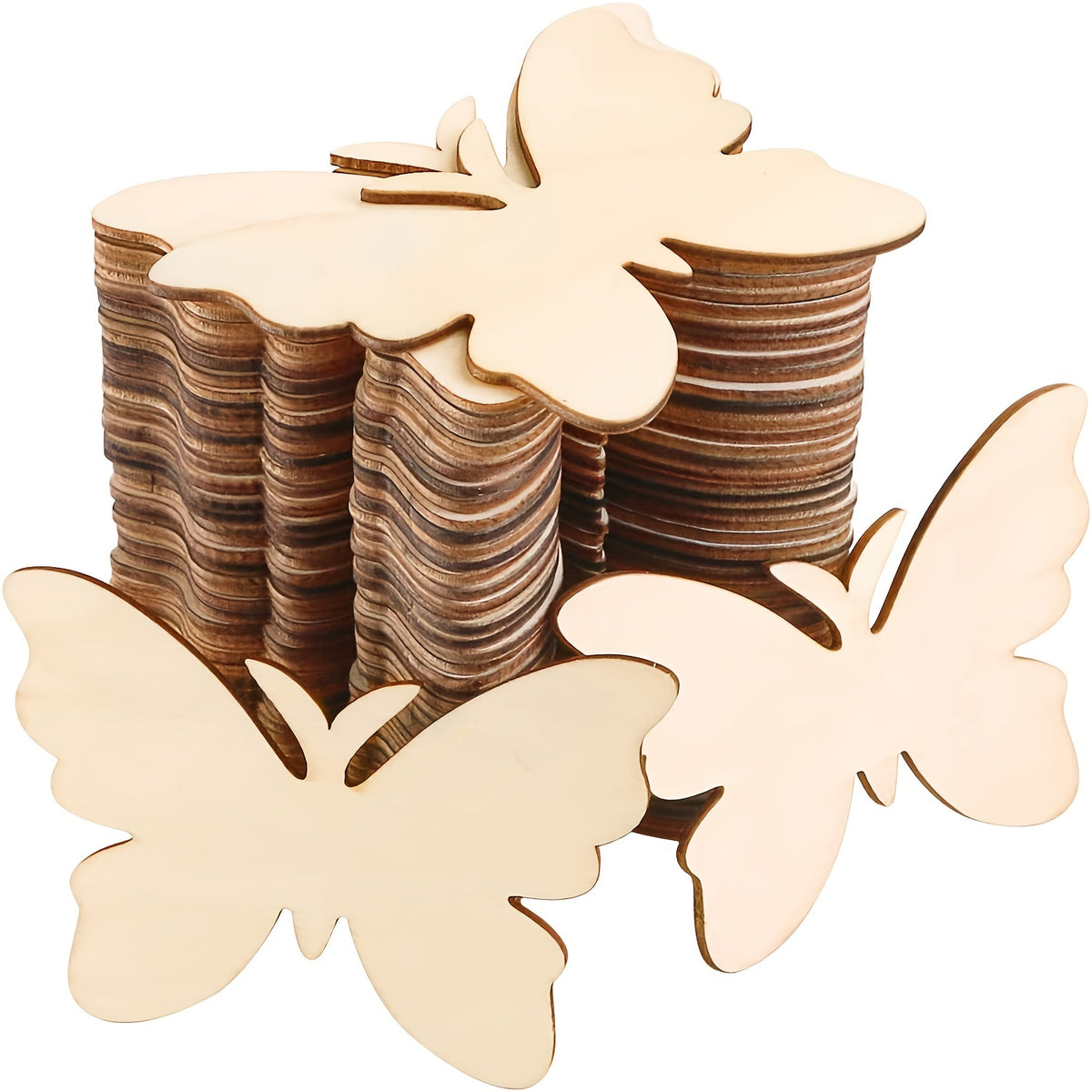 10pcs Wooden Butterfly Painted DIY Embryo Models Children's Cartoon Painting